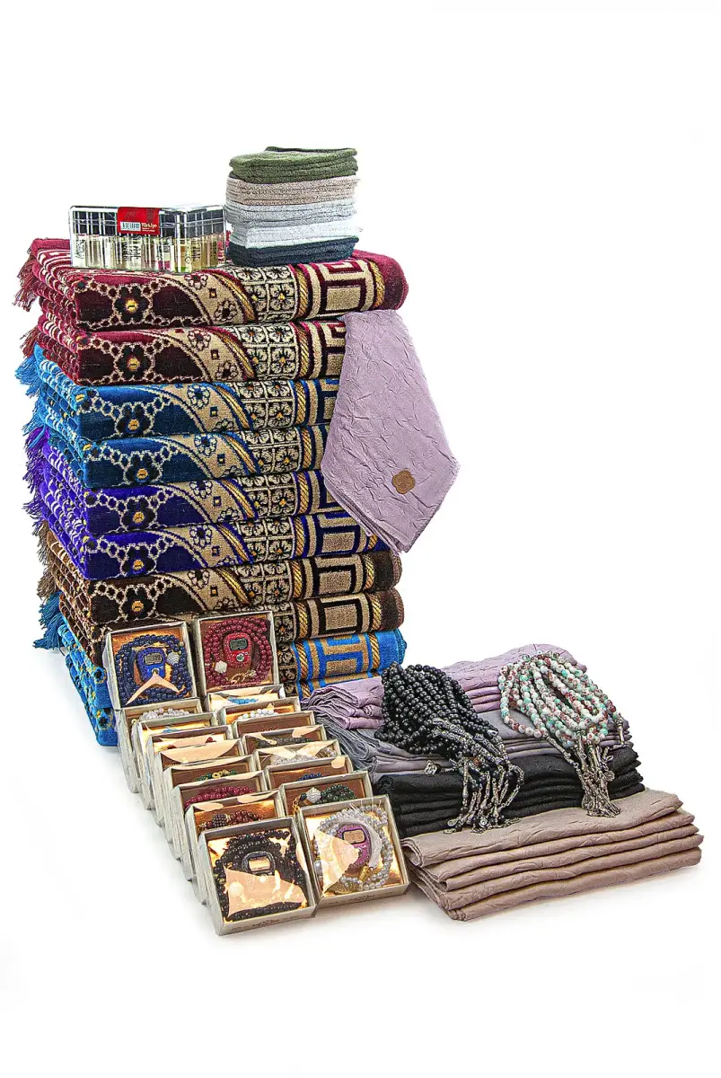 20 Kişilik Hac ve Umre Hediyelik Dodya Kadife Seccade Seti – Delüks (SLT) - 1