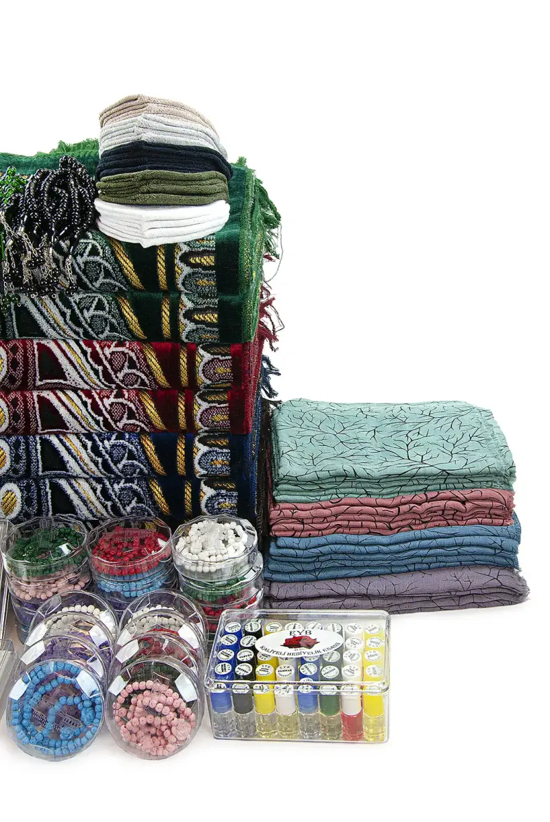 20 Kişilik Hac ve Umre Hediyelik Dodya Kadife Seccade Seti – Delüks (SMB) - 5