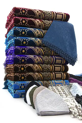 20 Kişilik Hac ve Umre Hediyelik Dodya Kadife Seccade Seti – Premium 2 - 5