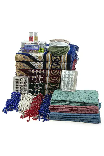 20 Kişilik Hac ve Umre Hediyelik Kadife Seccade Seti – Delüks (EYB) - 3