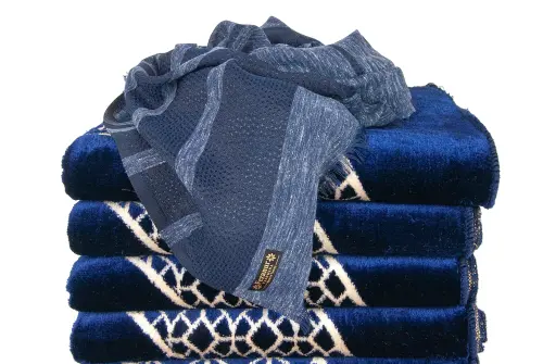 20 Kişilik Hac ve Umre Hediyelik Kadife Seccade Seti – Lacivert - 7