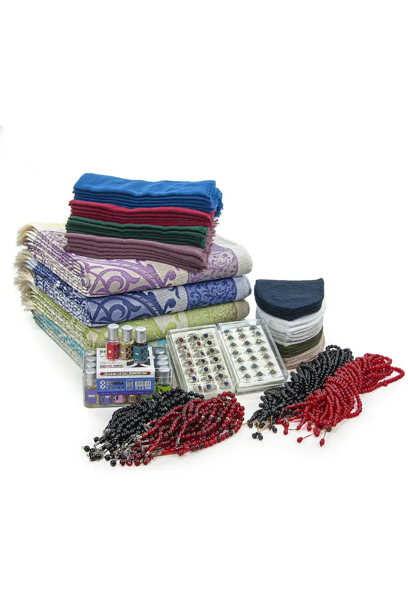 20 Kişilik Hac ve Umre Hediyelik Tafta Seccade Seti – Lüks (EMRS) - 1