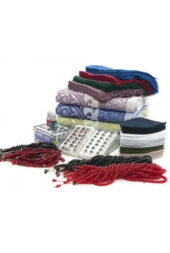 20 Kişilik Hac ve Umre Hediyelik Tafta Seccade Seti – Lüks (EMRS) - 4