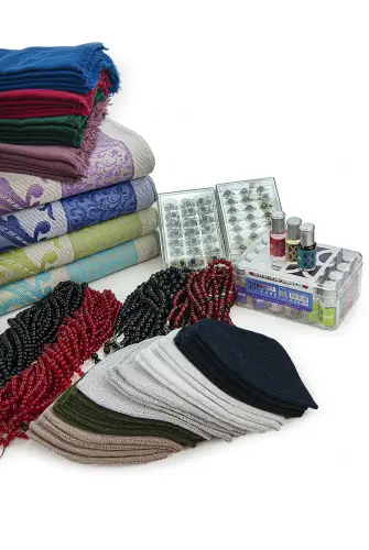 20 Kişilik Hac ve Umre Hediyelik Tafta Seccade Seti – Lüks (EMRS) - 5