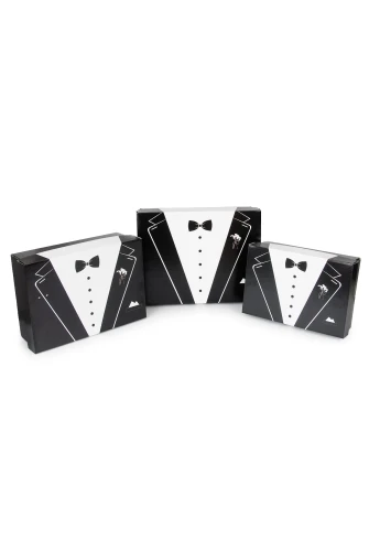 3 Boy Damat Bohçası Kutusu – Söz Nişan Çeyiz Kutu Seti - 3