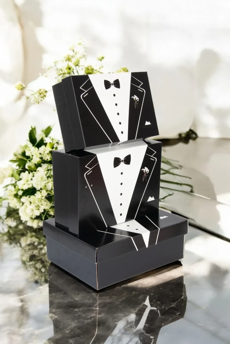 3 Boy Damat Bohçası Kutusu – Söz Nişan Çeyiz Kutu Seti - 2