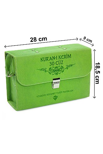 30 Cüz Kuranı Kerim Seti Çantalı Diyanet Vakfı Yayınları - Orta Boy - Yeşil - Türkiye Diyanet Vakfı Yayınları (1)