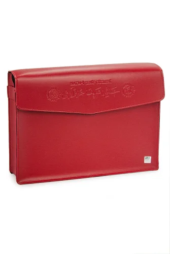 30 Cüz Suni Deri Çantalı Cami Boy Kuranı Kerim - Kırmızı - Furkan Neşriyat (1)