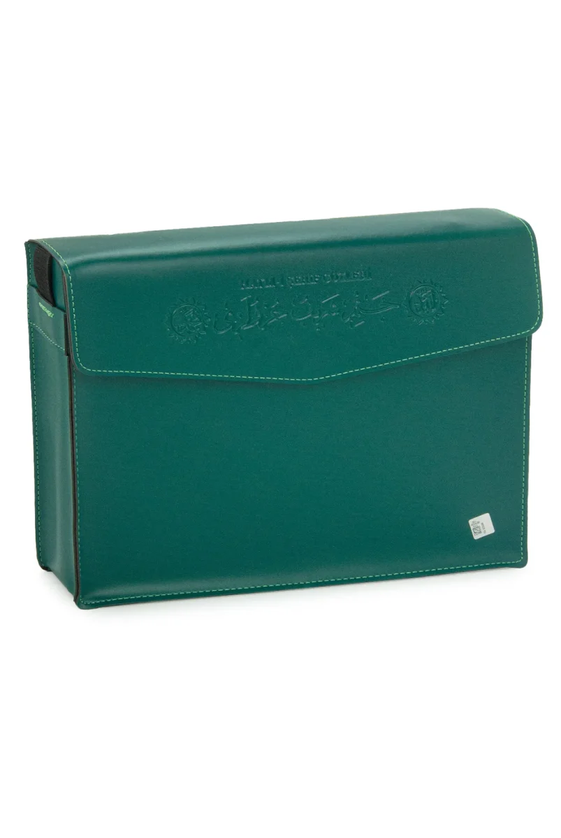 30 Cüz Suni Deri Çantalı Cami Boy Kuranı Kerim - Yeşil - 2