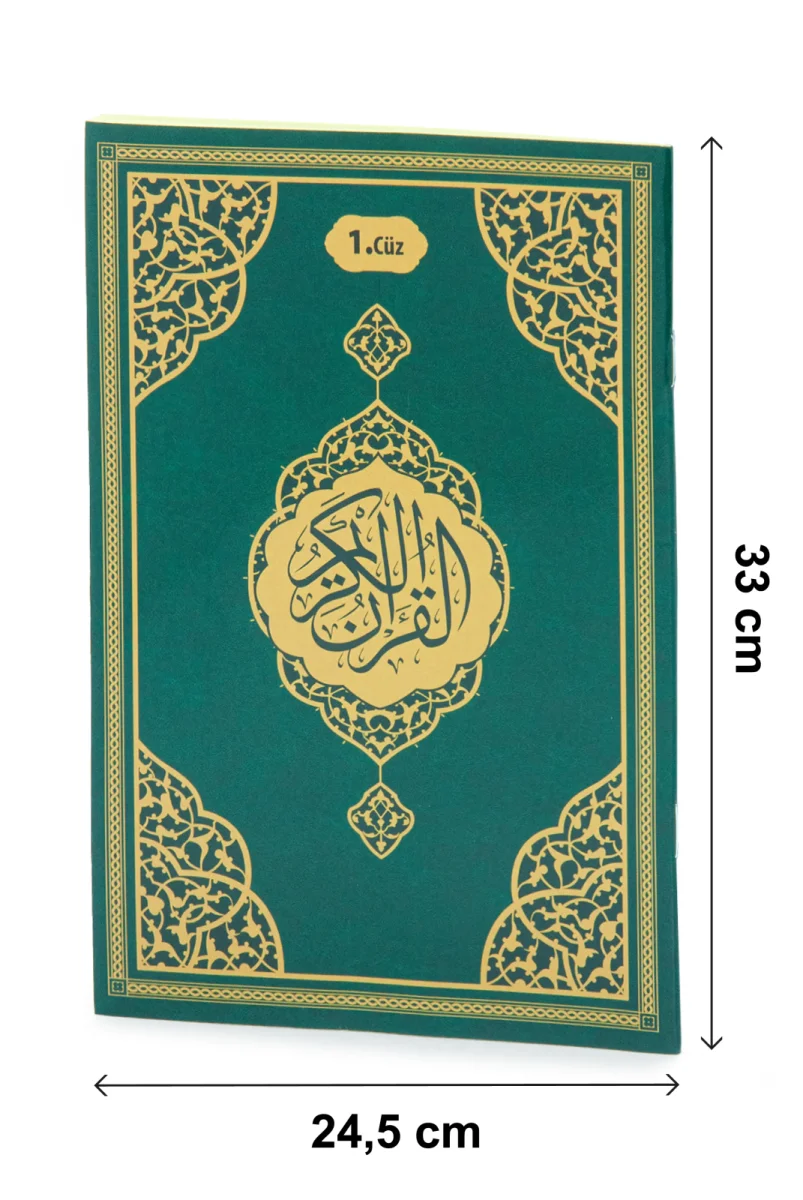 30 Cüz Suni Deri Çantalı Cami Boy Kuranı Kerim - Yeşil - 6