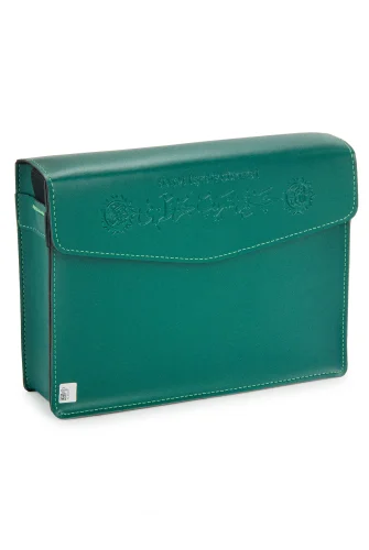 30 Cüz Suni Deri Çantalı Rahle Boy Kuranı Kerim - Yeşil - Furkan Neşriyat (1)