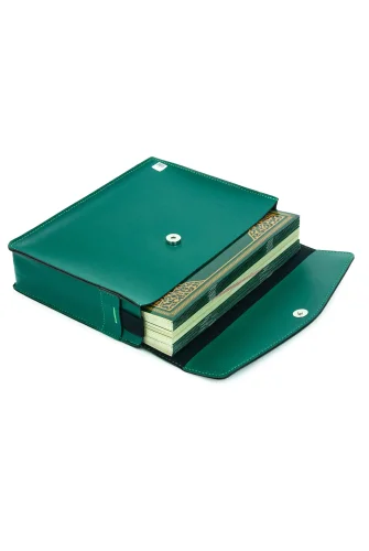 30 Cüz Suni Deri Çantalı Rahle Boy Kuranı Kerim - Yeşil - 3