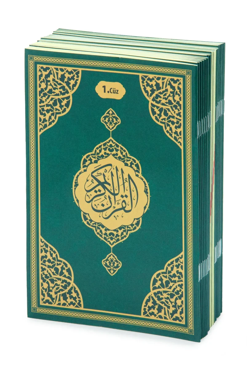 30 Cüz Suni Deri Çantalı Rahle Boy Kuranı Kerim - Yeşil - 4