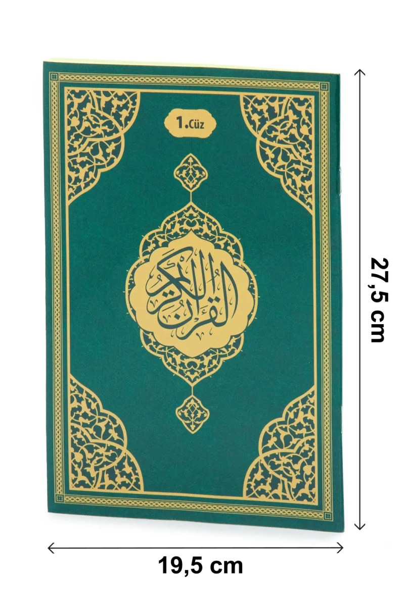 30 Cüz Suni Deri Çantalı Rahle Boy Kuranı Kerim - Yeşil - 6