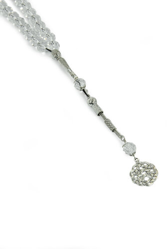 33 lü Kristal Tesbih – Faset Kesim Parlak Taşlı Şık Tasarım - 10 mm - Şeffaf - 3