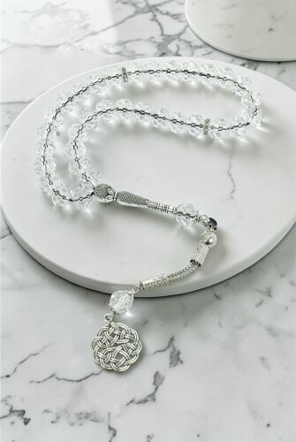 33 lü Kristal Tesbih – Faset Kesim Parlak Taşlı Şık Tasarım - 10 mm - Şeffaf - ihvanonline