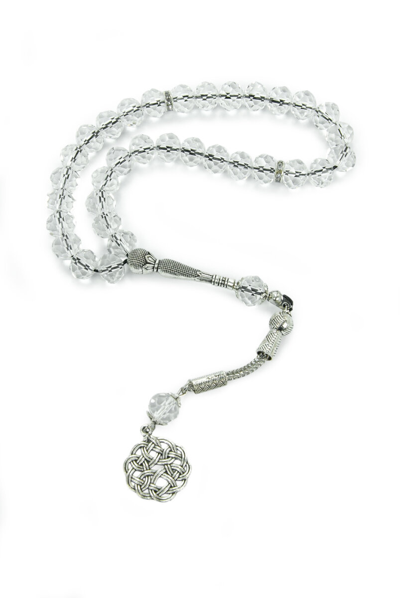 33 lü Kristal Tesbih – Faset Kesim Parlak Taşlı Şık Tasarım - 10 mm - Şeffaf - 2