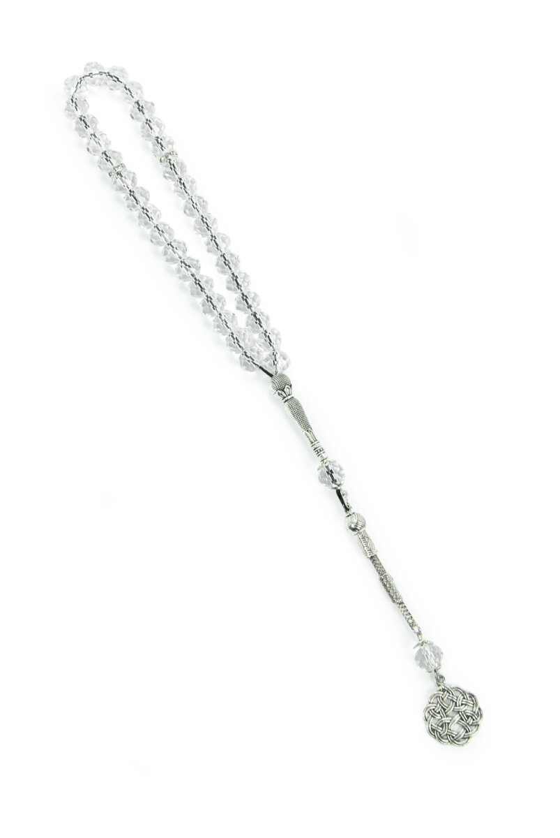 33 lü Kristal Tesbih – Faset Kesim Parlak Taşlı Şık Tasarım - 10 mm - Şeffaf - 4