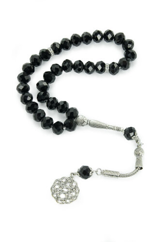 33 lü Kristal Tesbih – Faset Kesim Parlak Taşlı Şık Tasarım - 10 mm - Siyah - ihvanonline (1)