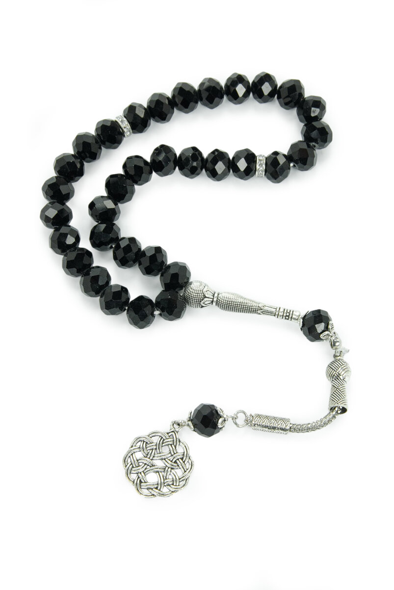 33 lü Kristal Tesbih – Faset Kesim Parlak Taşlı Şık Tasarım - 10 mm - Siyah - 2