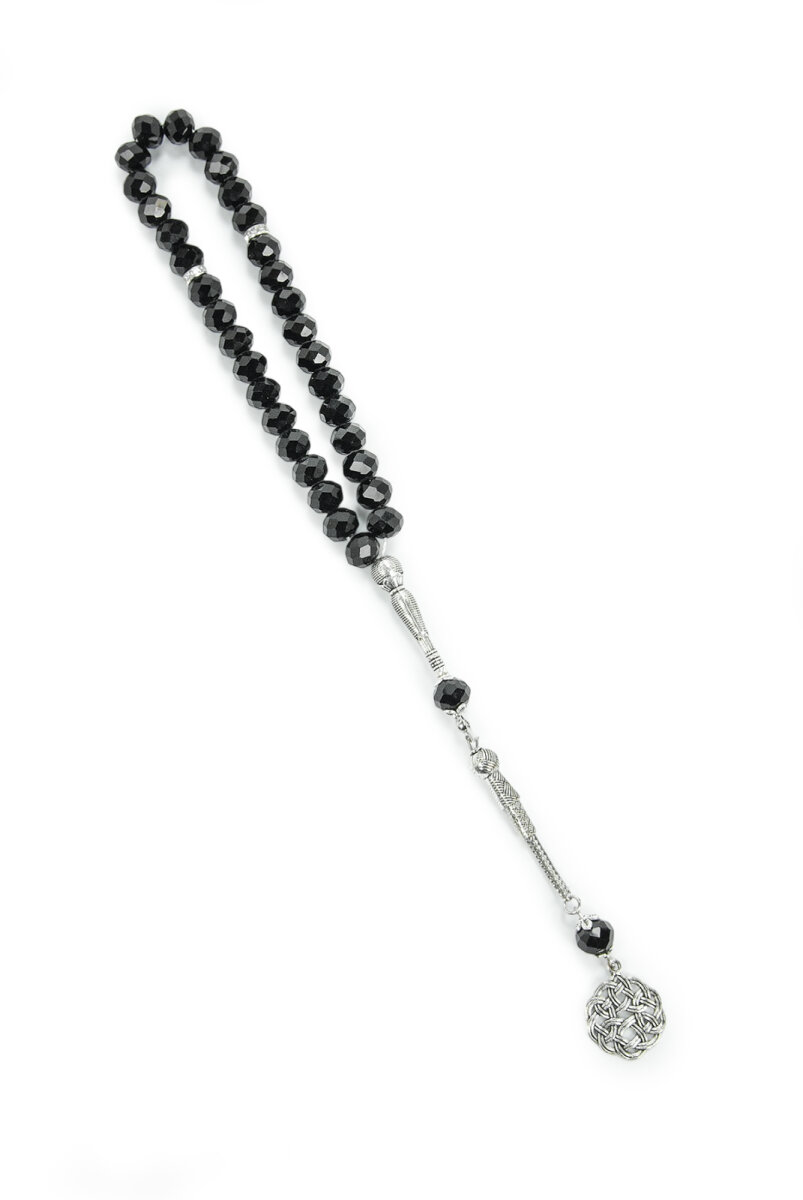 33 lü Kristal Tesbih – Faset Kesim Parlak Taşlı Şık Tasarım - 10 mm - Siyah - 3