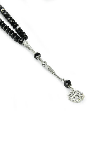 33 lü Kristal Tesbih – Faset Kesim Parlak Taşlı Şık Tasarım - 10 mm - Siyah - 4