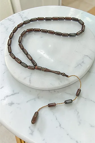 33 lü Kuka Kesme Tesbih 4.5 mm – İznik Model Doğal Kuka Tesbih - 1