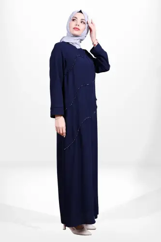 3867 Tesettür Lacivert Ferace - Beyza (1)