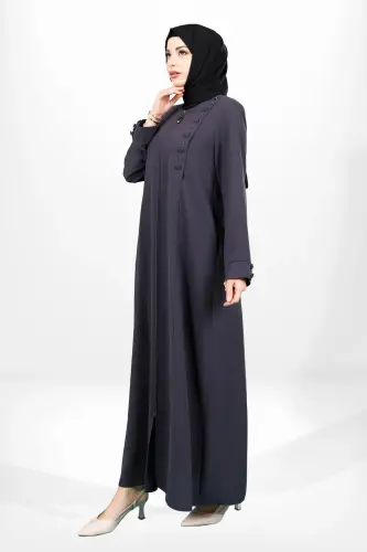 3962 Tesettür Antrasit Ferace - Beyza (1)