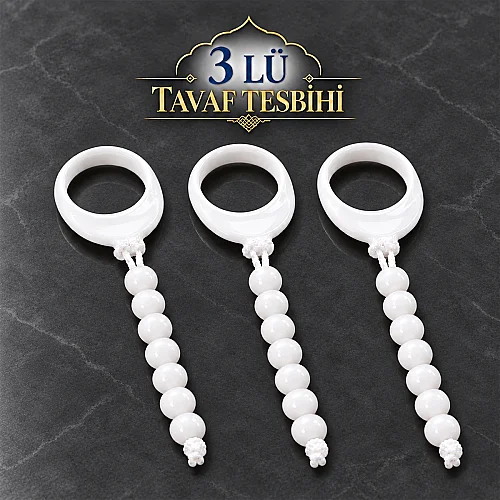 3 lü Hac ve Umre Say Tavaf Tesbihi Beyaz 