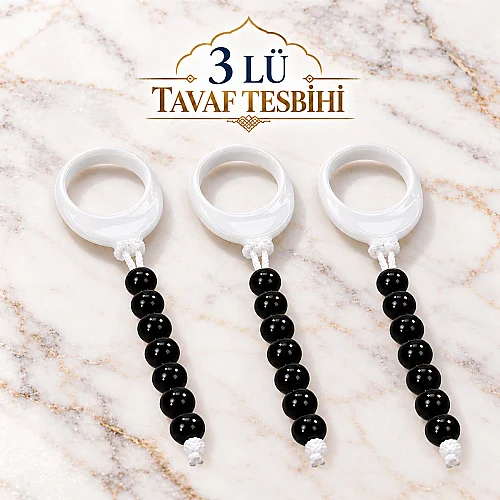 3 lü Hac ve Umre Say Tavaf Tesbihi Siyah 