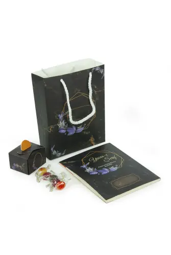 Hediyelik 3'lü Mevlüt Seti İsme Özel Etiketli Çantalı, 64 Sayfa Yasin Kitabı - Siyah - ihvanonline (1)