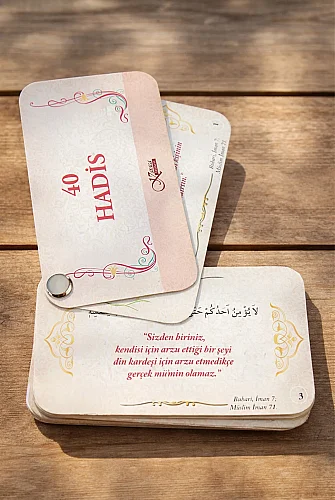 40 Hadis Kart Seti – Cep Boy Metal Halkalı Hadis Kartları - 4