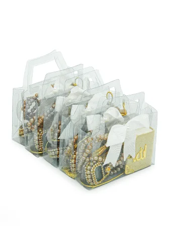 5 Adet Çantalı Mevlüt Hediyelik - Zikirmatik Tesbih Mini Kuranı Kerim Seti - Gold - 4