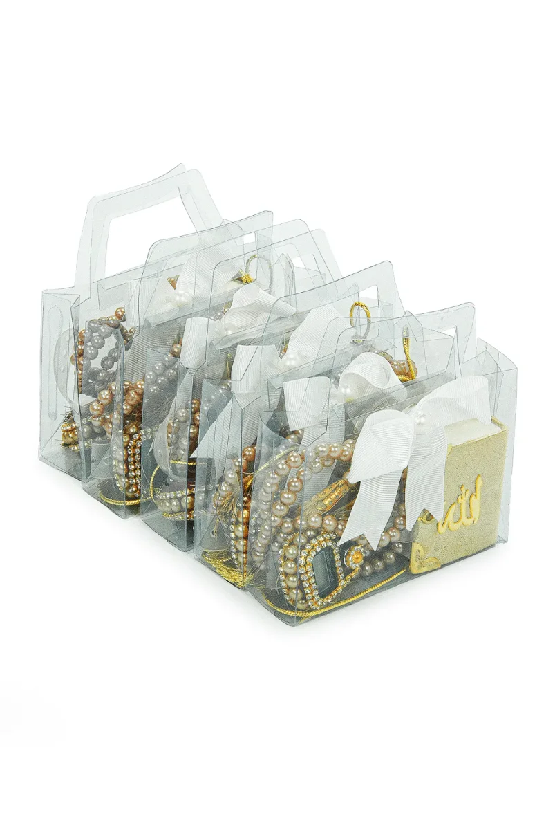 5 Adet Çantalı Mevlüt Hediyelik - Zikirmatik Tesbih Mini Kuranı Kerim Seti - Gold - 4