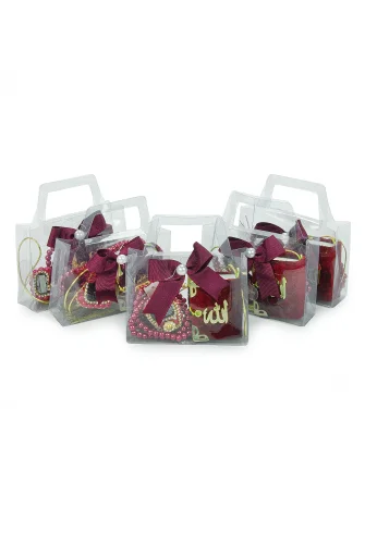 5 Adet Çantalı Mevlüt Hediyelik - Zikirmatik Tesbih Mini Kuranı Kerim Seti - Kırmızı - 3