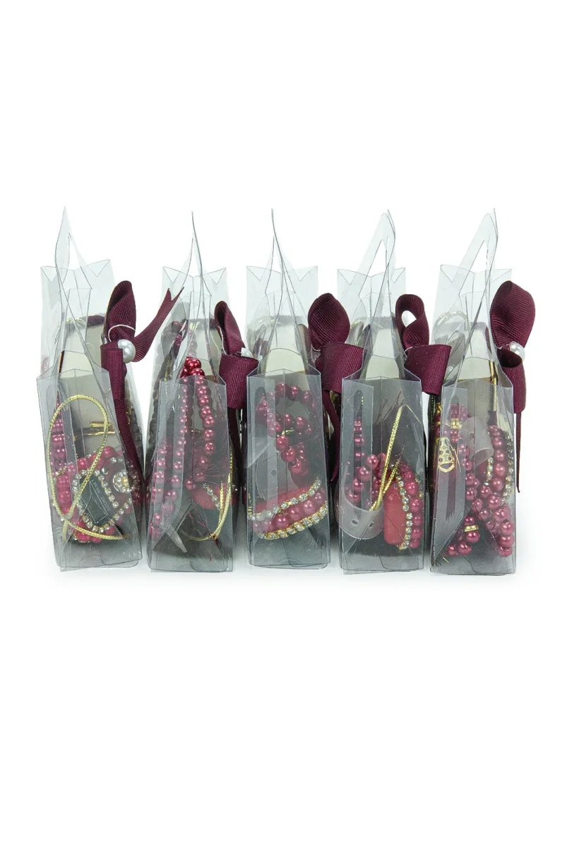 5 Adet Çantalı Mevlüt Hediyelik - Zikirmatik Tesbih Mini Kuranı Kerim Seti - Kırmızı - 4