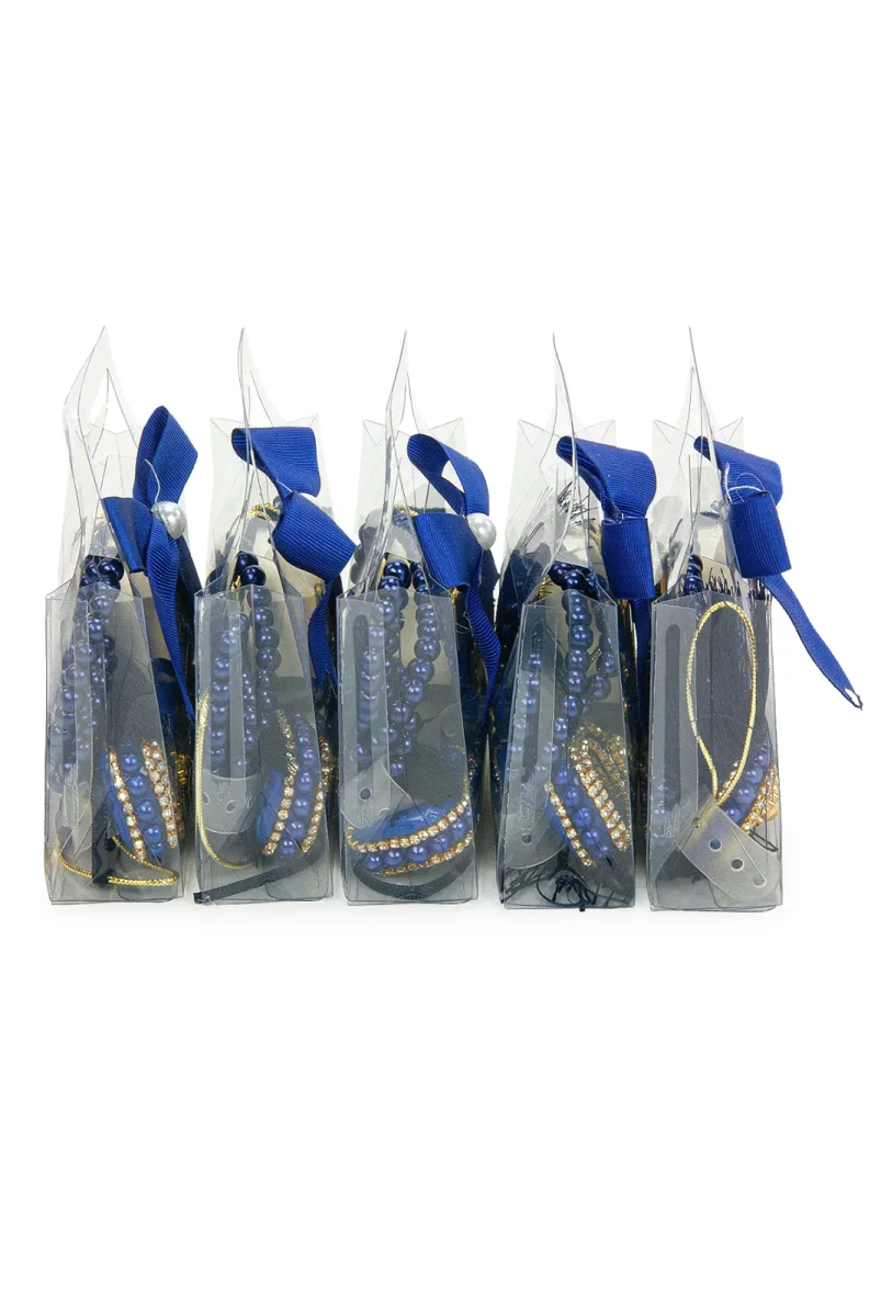 5 Adet Çantalı Mevlüt Hediyelik - Zikirmatik Tesbih Mini Kuranı Kerim Seti - Lacivert - 5