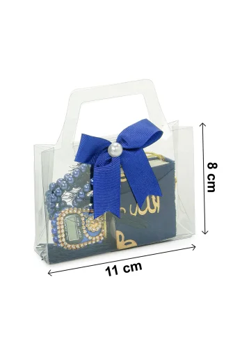 5 Adet Çantalı Mevlüt Hediyelik - Zikirmatik Tesbih Mini Kuranı Kerim Seti - Lacivert - 7