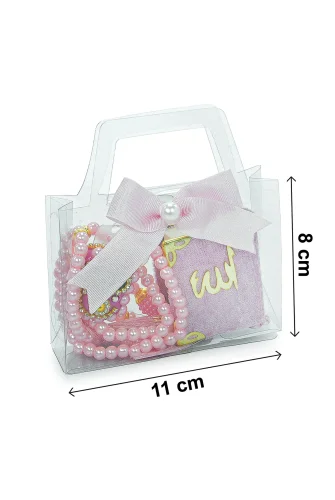 5 Adet Çantalı Mevlüt Hediyelik - Zikirmatik Tesbih Mini Kuranı Kerim Seti - Pembe - 7