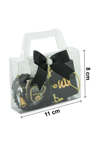 5 Adet Çantalı Mevlüt Hediyelik - Zikirmatik Tesbih Mini Kuranı Kerim Seti - Siyah - 7