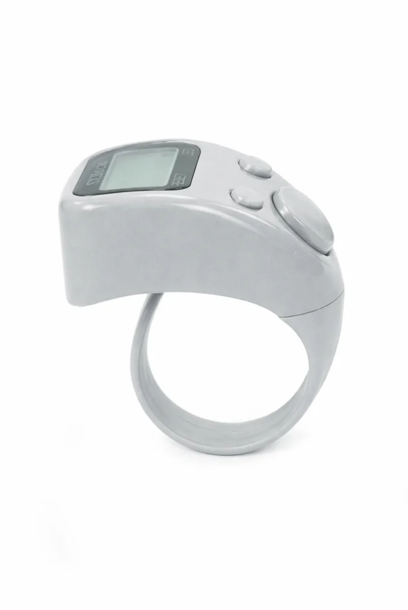 5 Adet Işıklı Parmak Zikirmatik Yüzük - LED Aydınlatmalı Dijital Sayaç 5li Ekonomik Set - Gri - 5