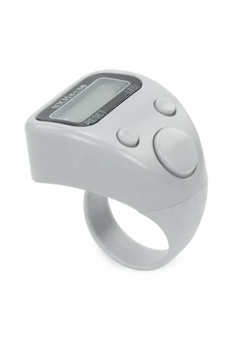 5 Adet Işıklı Parmak Zikirmatik Yüzük - LED Aydınlatmalı Dijital Sayaç 5li Ekonomik Set - Gri - 6
