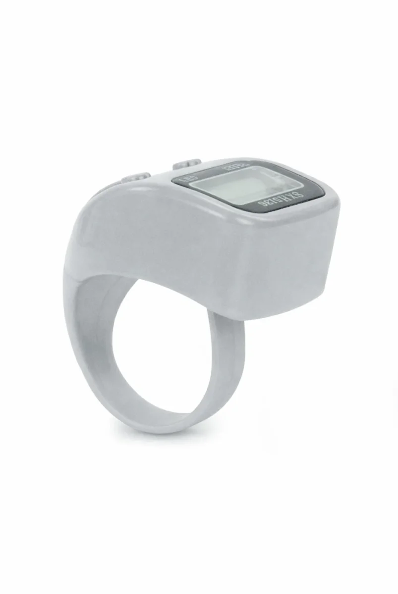 5 Adet Işıklı Parmak Zikirmatik Yüzük - LED Aydınlatmalı Dijital Sayaç 5li Ekonomik Set - Gri - 8