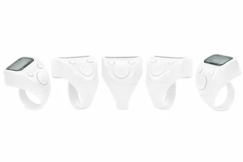 5 Adet Işıklı Parmak Zikirmatik Yüzük - LED Aydınlatmalı Dijital Sayaç 5li Ekonomik Set - Beyaz - 4