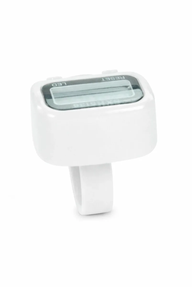 5 Adet Işıklı Parmak Zikirmatik Yüzük - LED Aydınlatmalı Dijital Sayaç 5li Ekonomik Set - Beyaz - 7