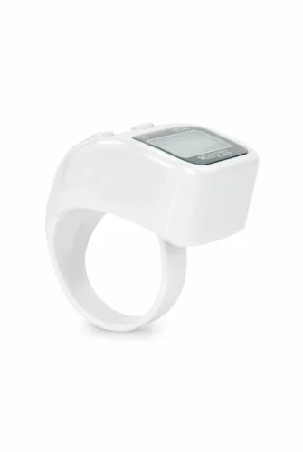 5 Adet Işıklı Parmak Zikirmatik Yüzük - LED Aydınlatmalı Dijital Sayaç 5li Ekonomik Set - Beyaz - 8