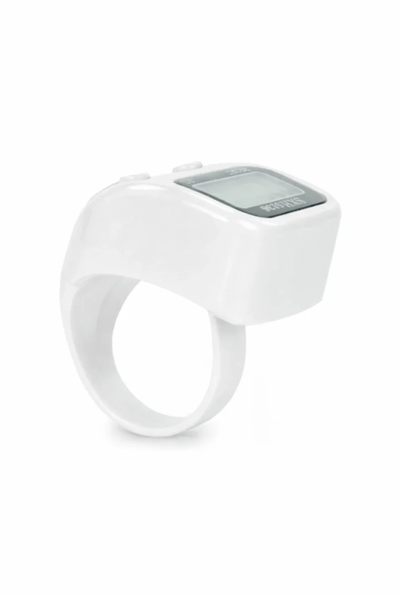 5 Adet Işıklı Parmak Zikirmatik Yüzük - LED Aydınlatmalı Dijital Sayaç 5li Ekonomik Set - Beyaz - 8