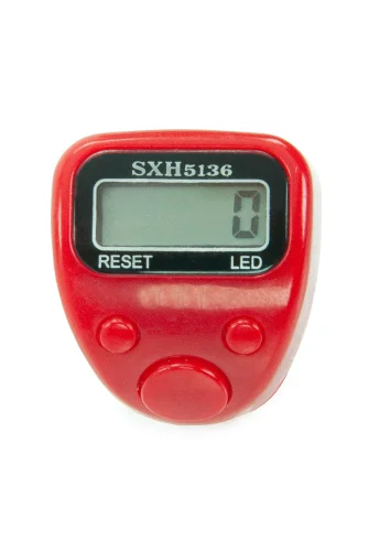 5 Adet Işıklı Parmak Zikirmatik Yüzük - LED Aydınlatmalı Dijital Sayaç 5li Ekonomik Set - Kırmızı - 9