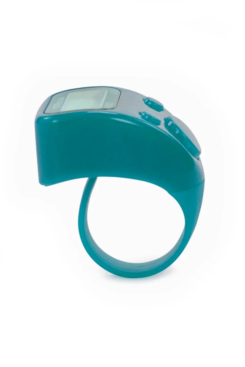 5 Adet Işıklı Parmak Zikirmatik Yüzük - LED Aydınlatmalı Dijital Sayaç 5li Ekonomik Set - Mavi - 4
